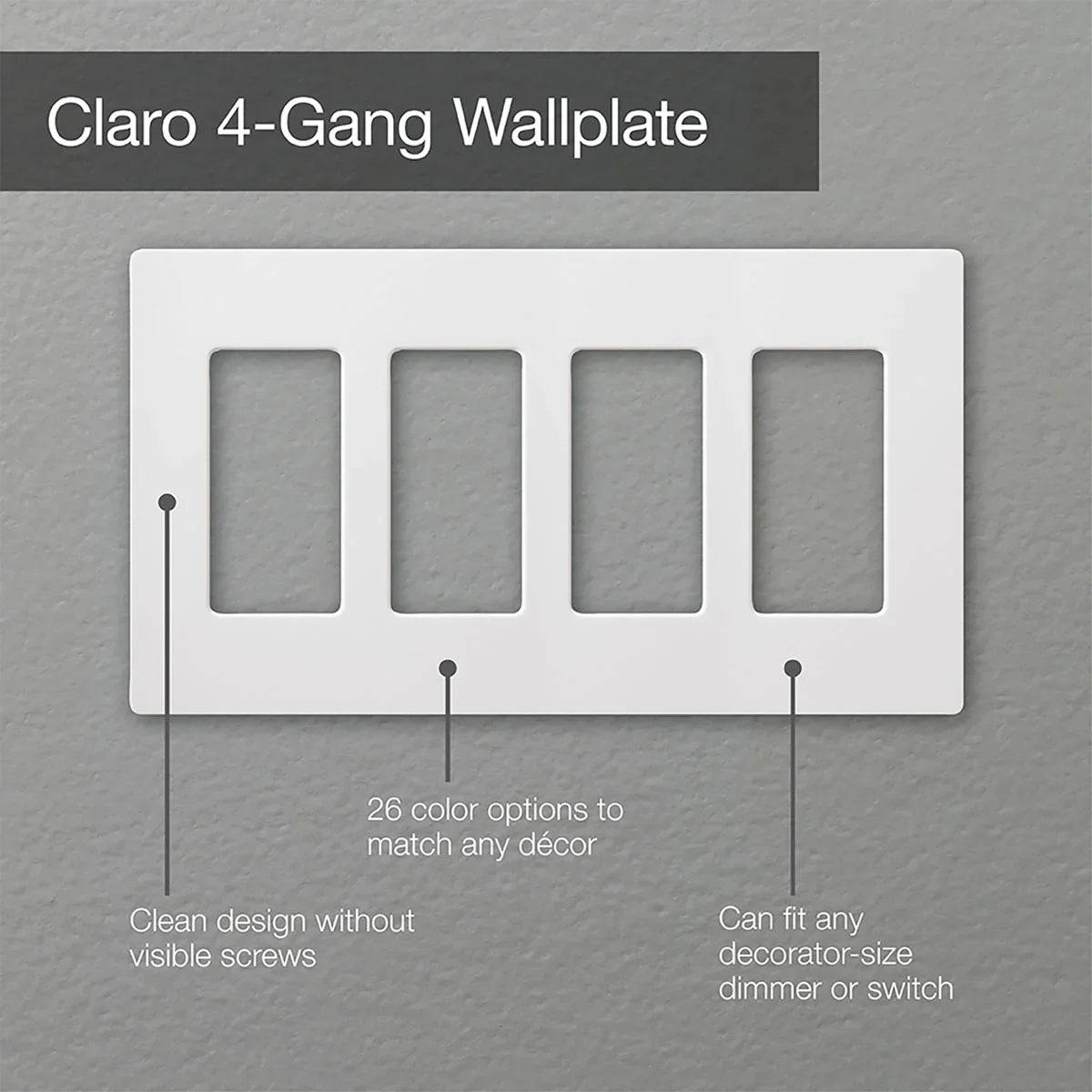 Claro 4-Gang Decorator Rocker Wall Plate, Light Almond - Bees Lighting