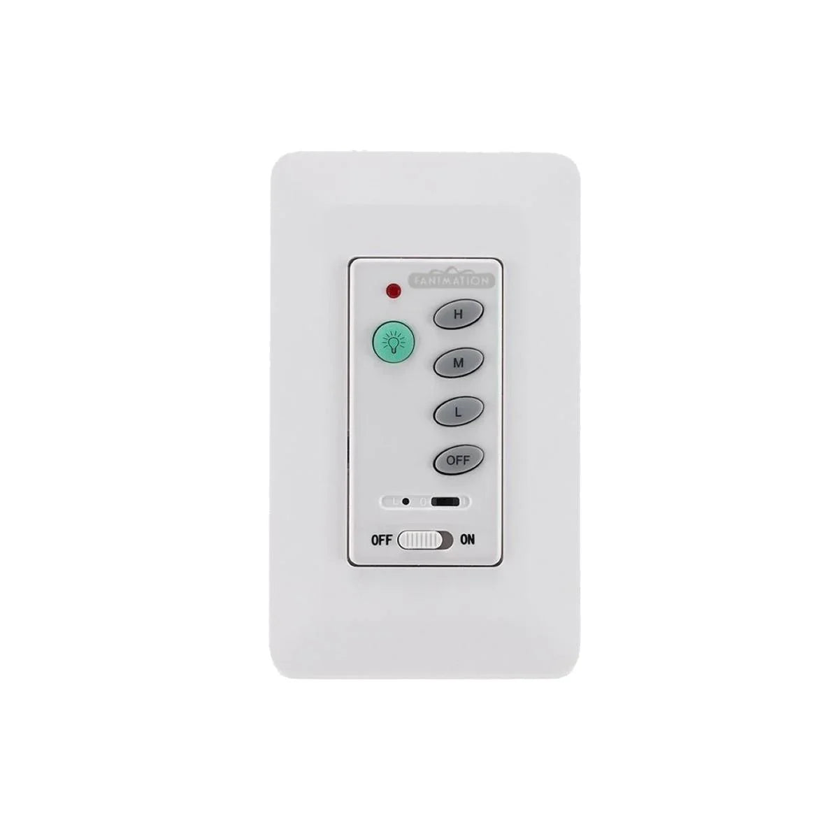 Fanimation 3-Speed AC Motor and Light Wall Control with Receiver, White Finish - Bees Lighting