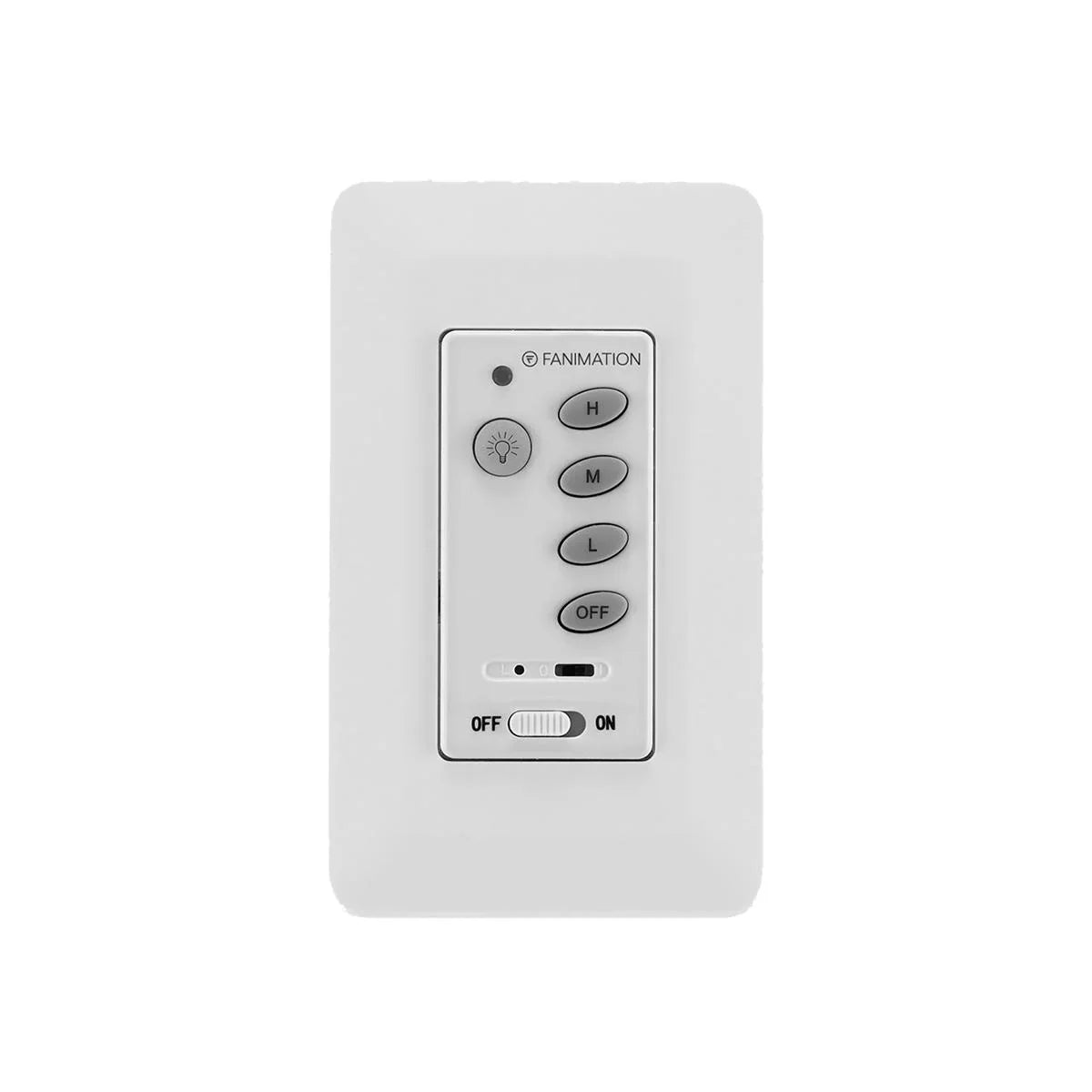 Fanimation 3-Speed AC Motor and Light Wall Control with Receiver, White Finish - Bees Lighting