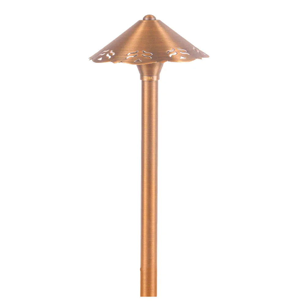LED Brass Mushroom Path Light, Natural Brass - Bees Lighting