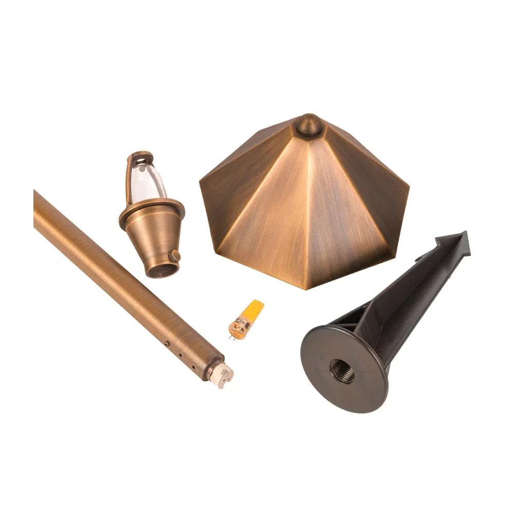 Antique Brass LED Path Light, Natural Brass - Bees Lighting
