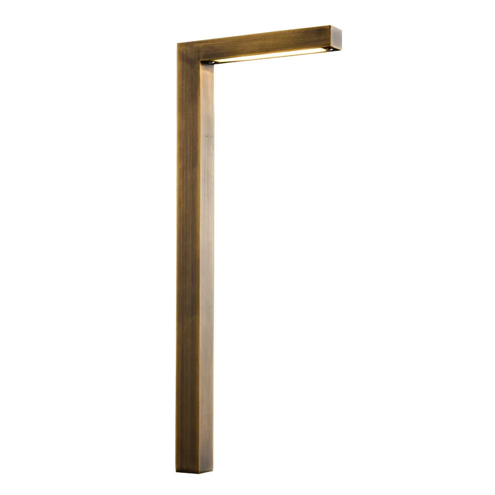 LED Brass L-Shaped Path Light, Natural Brass - Bees Lighting