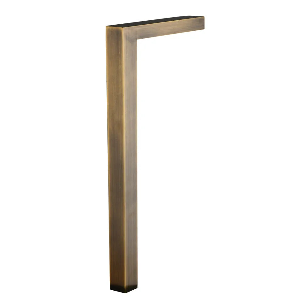 LED Brass L-Shaped Path Light, Natural Brass - Bees Lighting