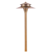 Two Tier LED Pagoda Path Light, Natural Brass - Bees Lighting