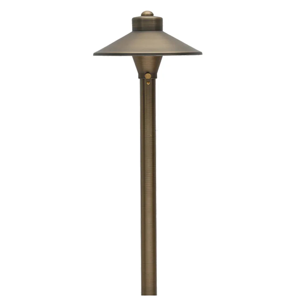 LED Mushroom 6.6" Path Light, Natural Brass - Bees Lighting