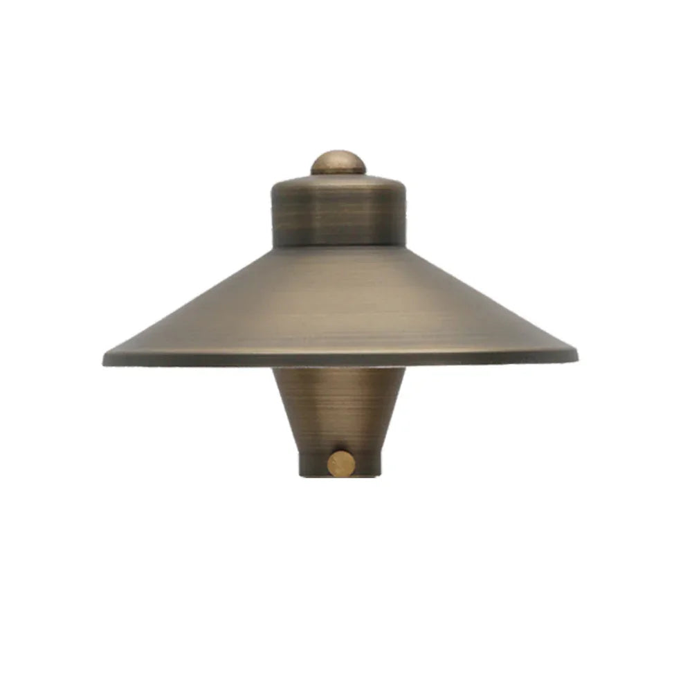 LED Mushroom 6.6" Path Light, Natural Brass - Bees Lighting
