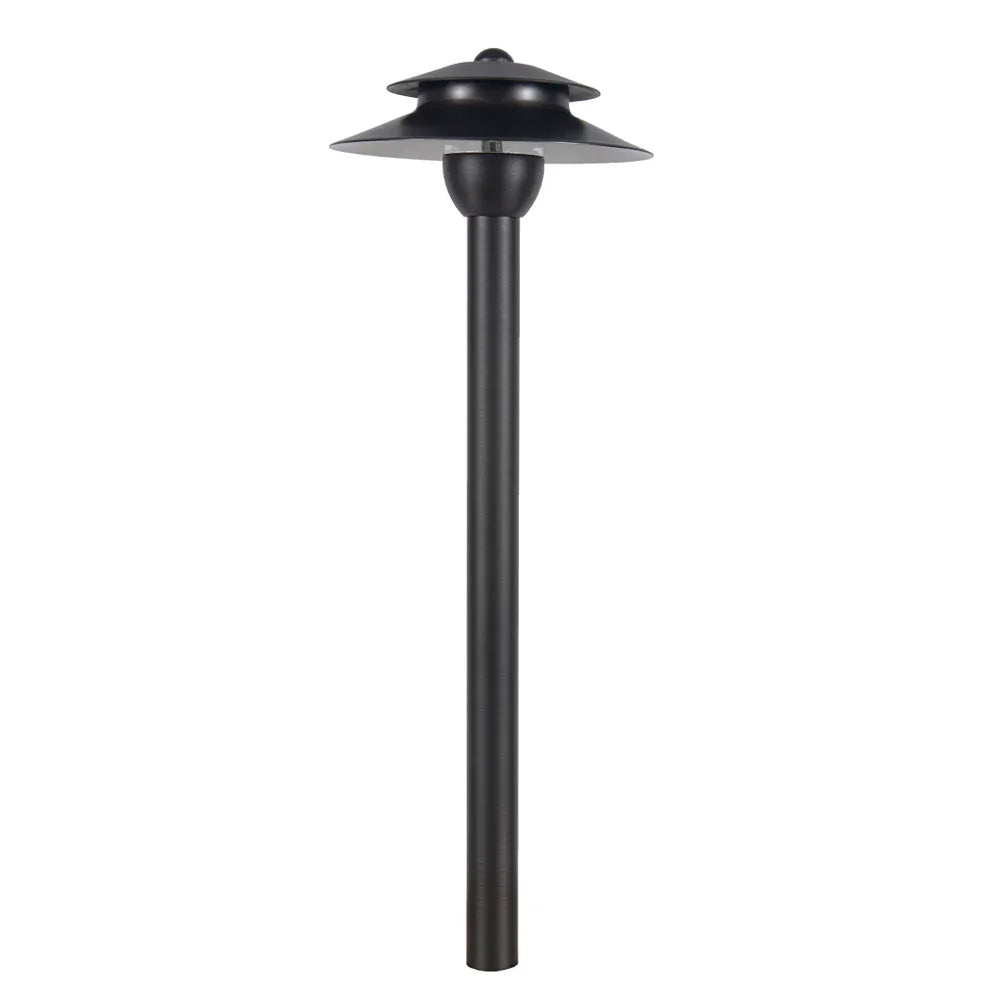 Pagoda Two Tier LED Path Light, Dark Brass - Bees Lighting