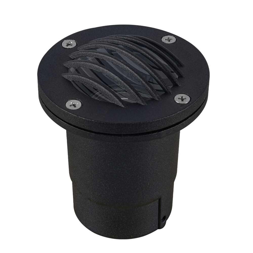 12V LED Landscape In-Ground Well Light Grill face Aluminum Black Finish - Bees Lighting