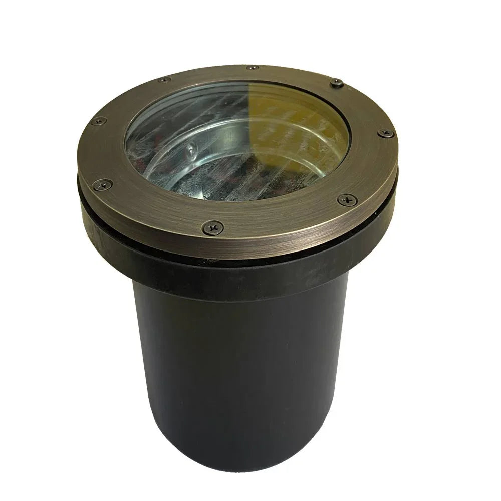 12V LED Landscape In-Ground Well Light Flat Face Brass - Bees Lighting