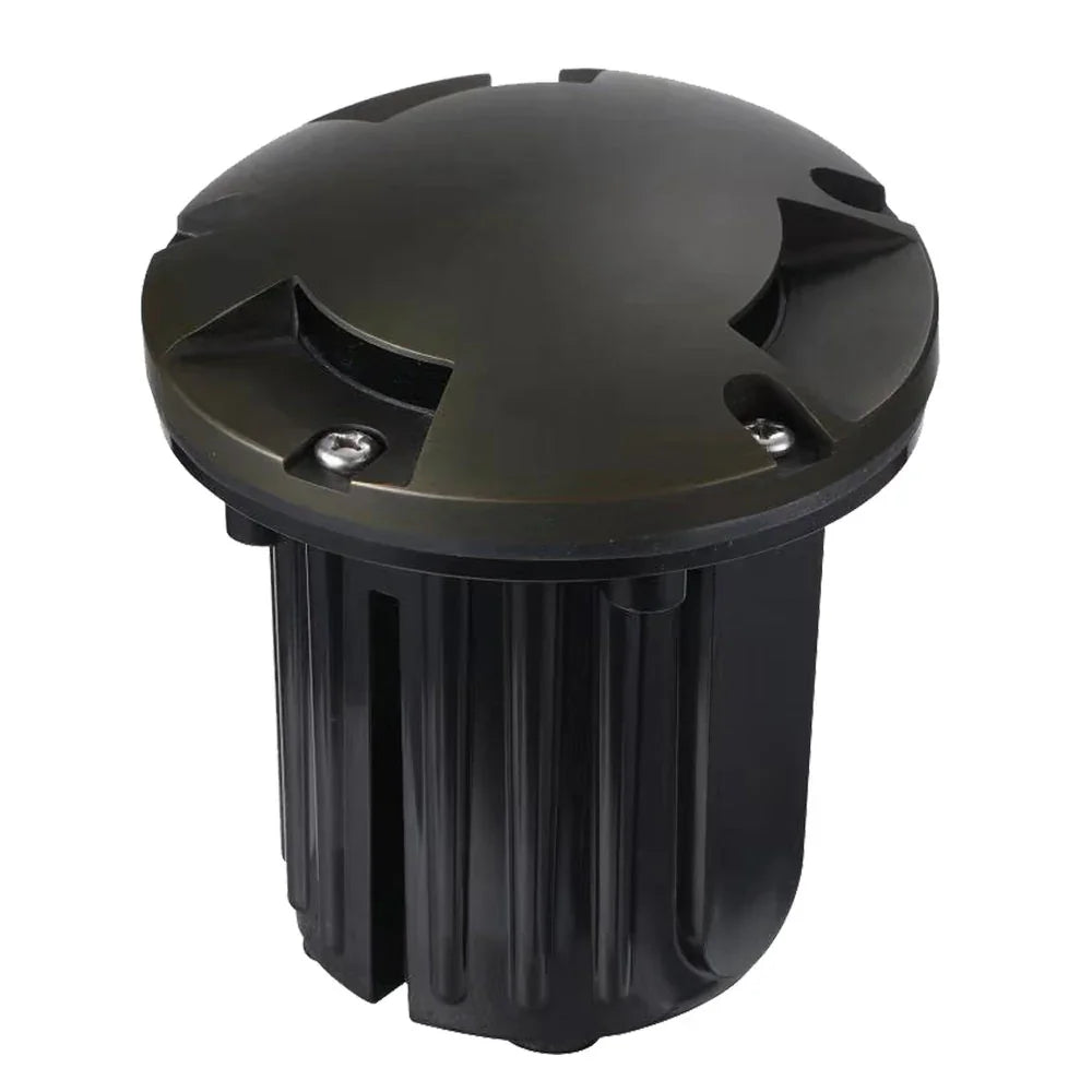 12V LED Landscape In-Ground Well Light Round Tri-Directional Face Brass - Bees Lighting