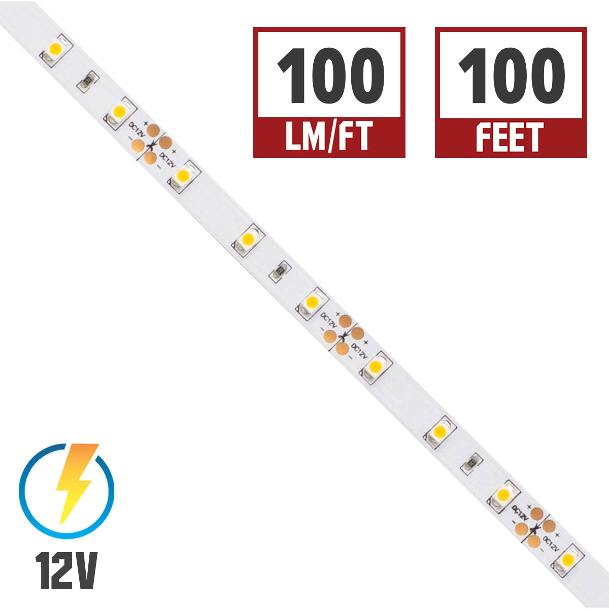 Diode LED DI12VBLBSC127100 BLAZE LED Strip Light, 100ft Reel