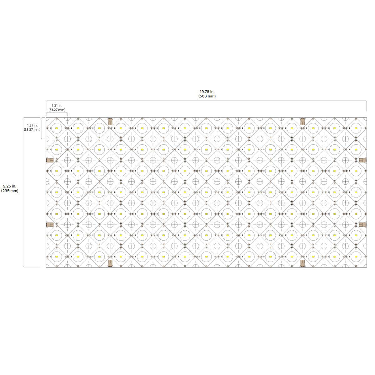 PuraLight LED Flex Sheet, 20x9 inch, 120 Degree Beam Angle, 3000K, 12V - Bees Lighting