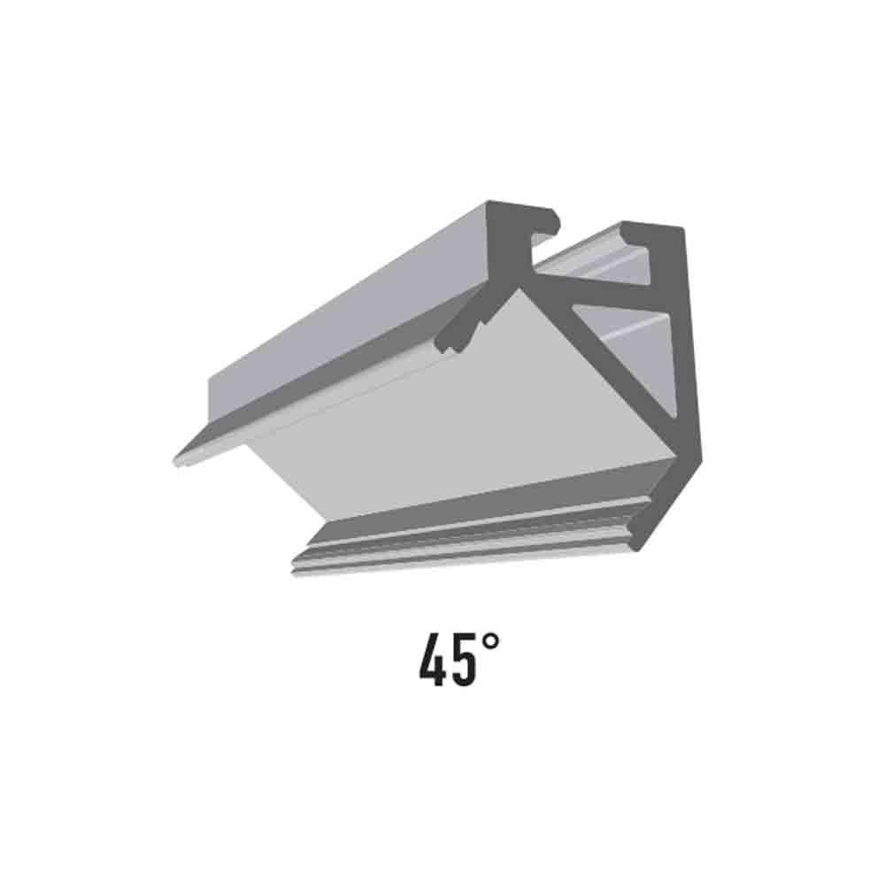 48in. Chromapath Builder, 45 degree LED channel, Corner, for Strips Up To 12mm, Black - Bees Lighting