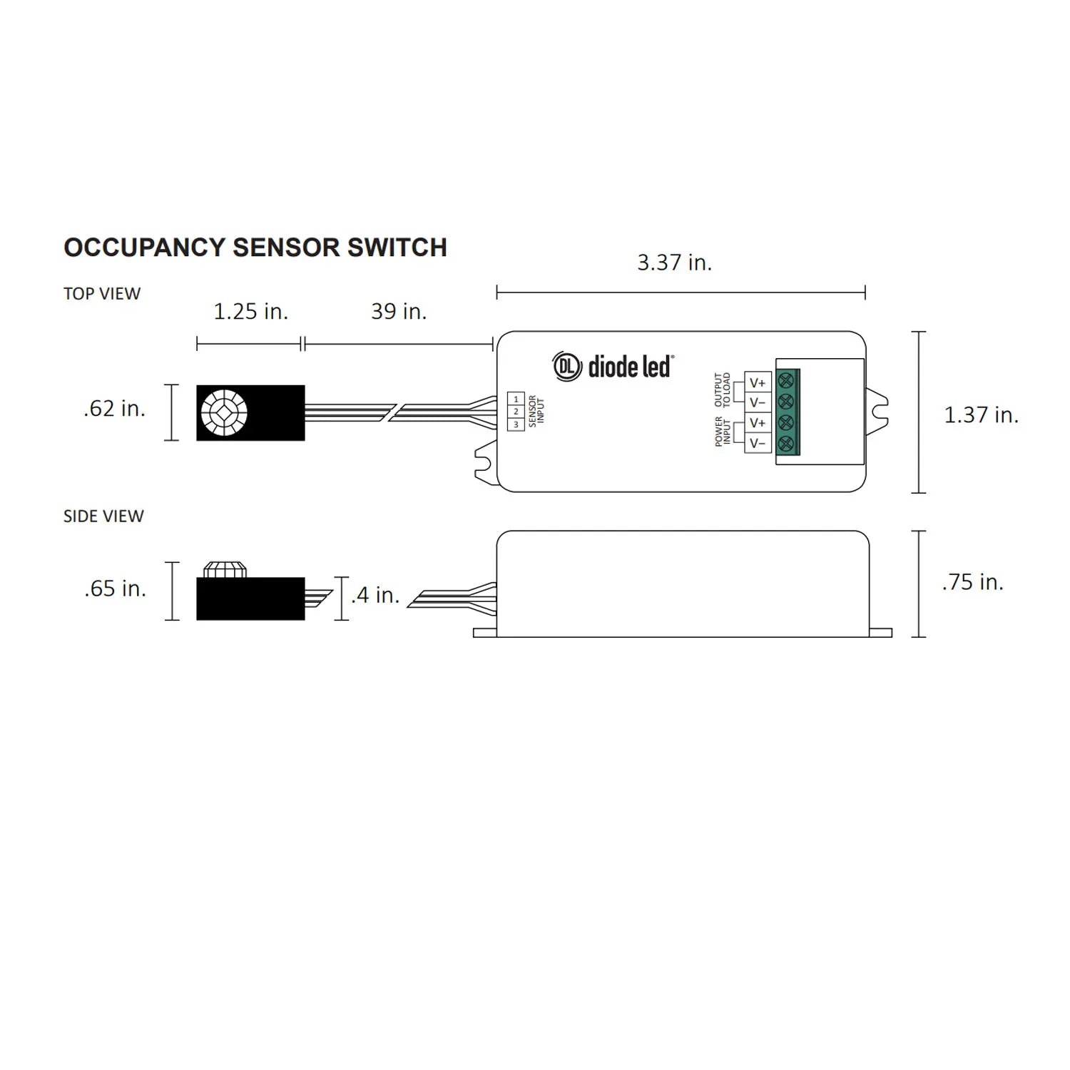 Occupancy Sensor Switch for 12-24V DC LED Tape lights and fixtures - Bees Lighting