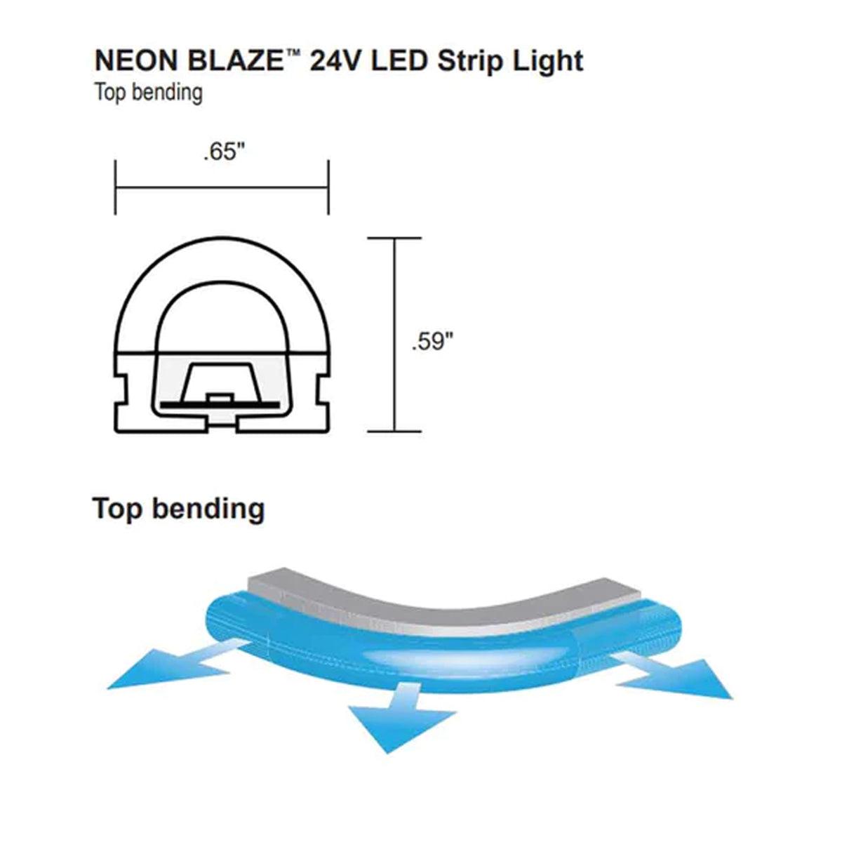 Neon BLAZE LED Neon Strip Light, Green, 24V, Top Bending