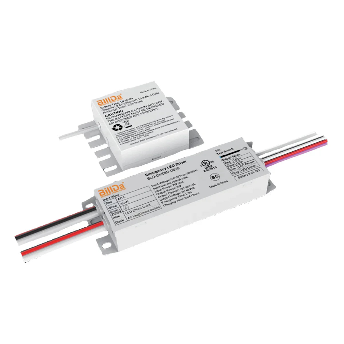Emergency LED Driver Battery Kit, 8 Watts, Low Voltage Output - Bees Lighting