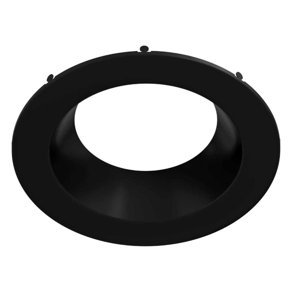 8" Round Trim for Commercial Downlights, Smooth Black Finish - Bees Lighting
