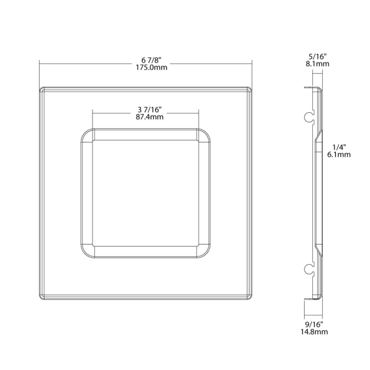 Wafer 6" Trim Square Smooth Brushed Nickel - Bees Lighting