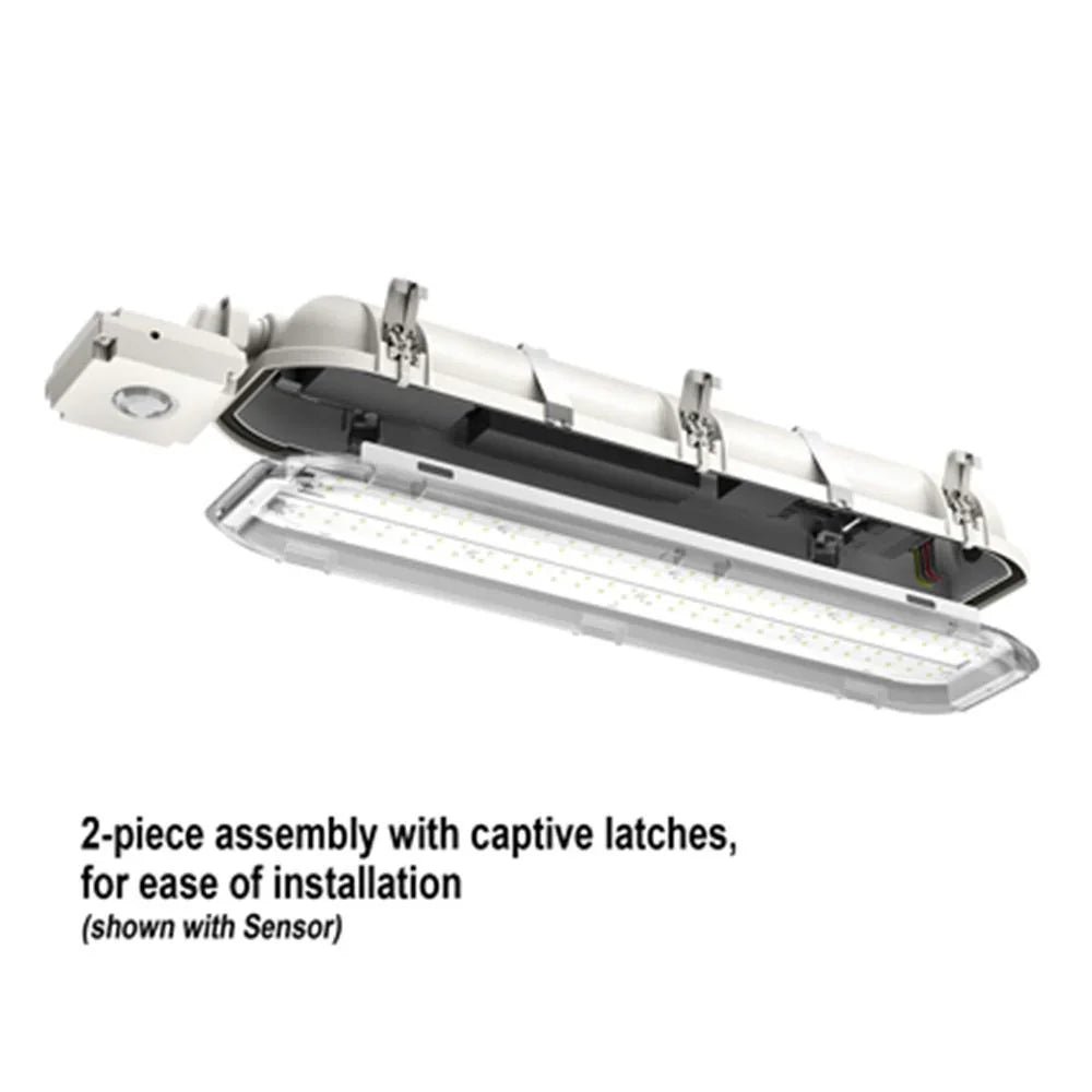 2ft Vapor Tight LED Light Fixture, 27 Watts, 3000 Lumens, 5000K, 120-277V - Bees Lighting