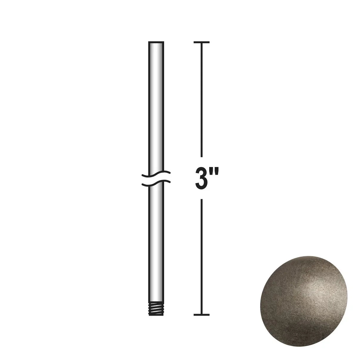 Minka Aire 3" Downrod Heirloom Bronze Finish - Bees Lighting