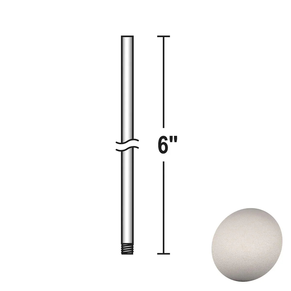 Minka Aire 6" Downrod Brushed Steel Finish - Bees Lighting