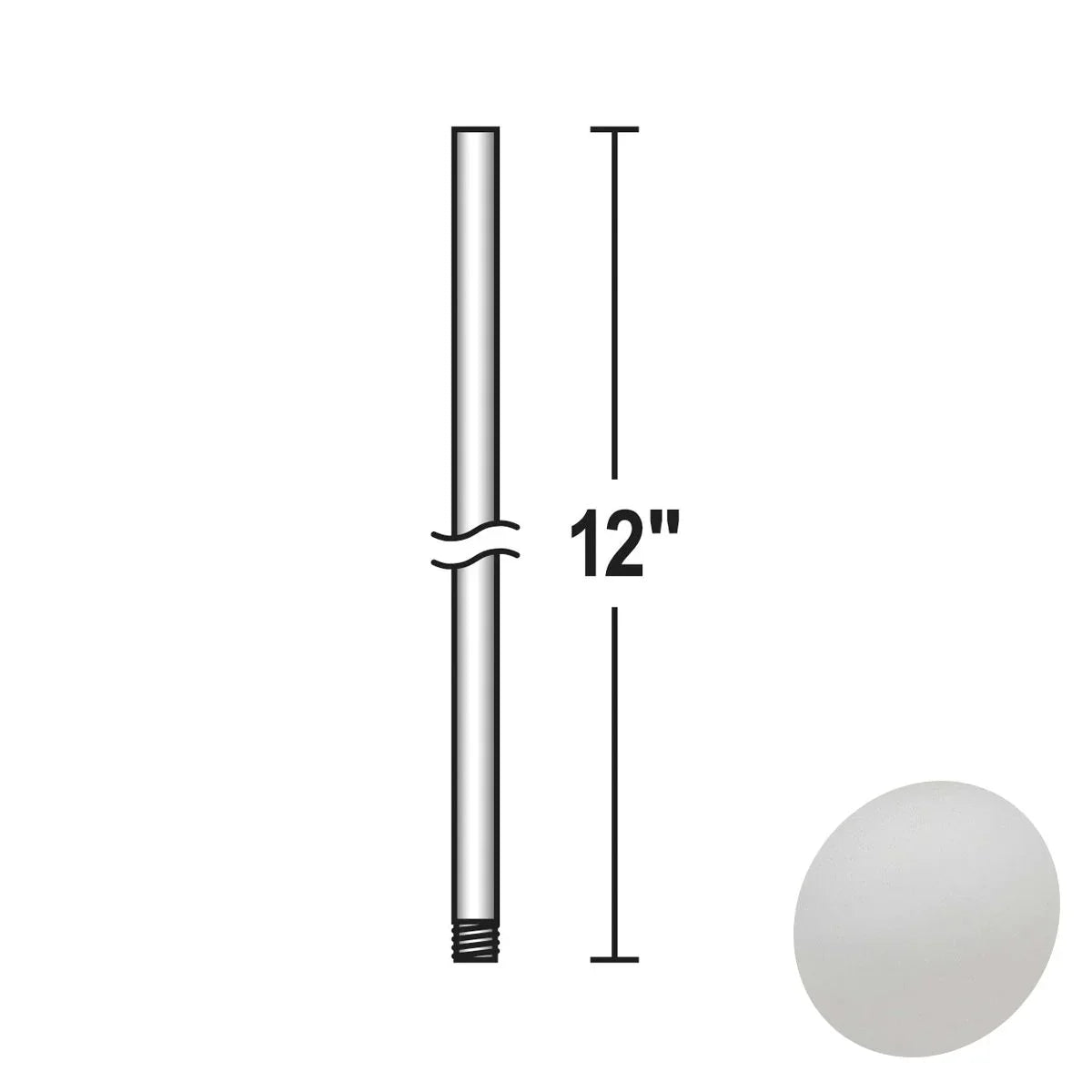 Minka Aire 12" Downrod Flat White Finish - Bees Lighting