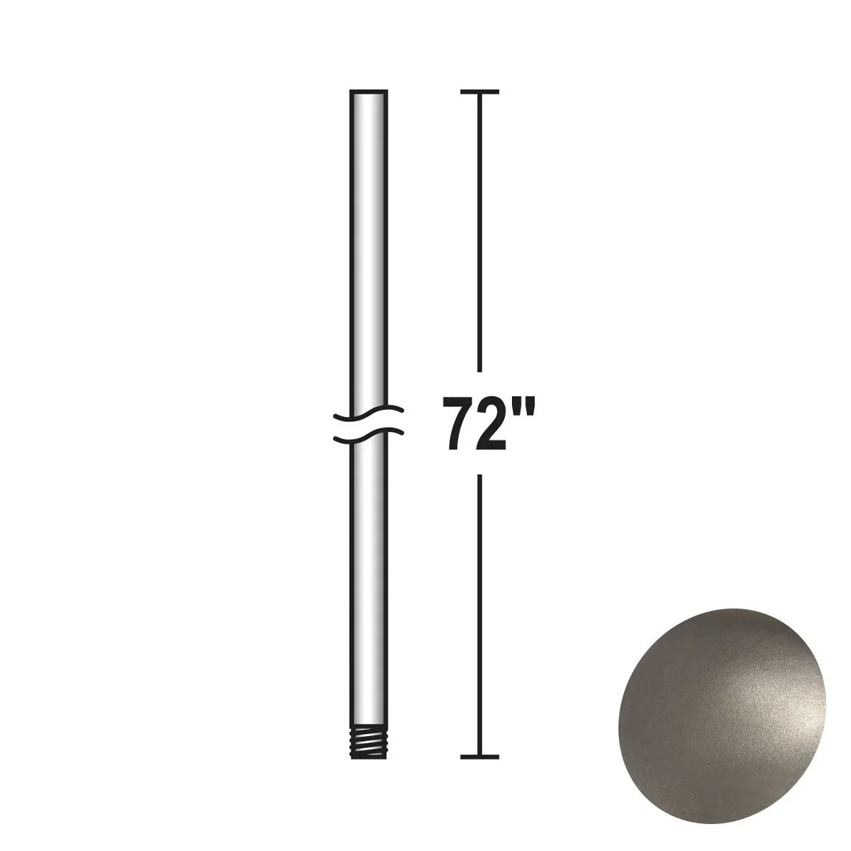 Minka Aire 72" Downrod Burnished Nickel Finish - Bees Lighting