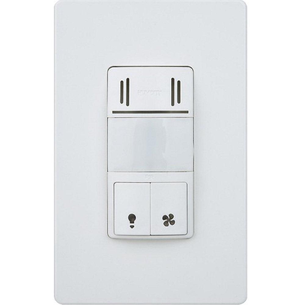 Dual Technology Humidity and Occupancy/Vacancy Motion Sensor In-Wall Switch White