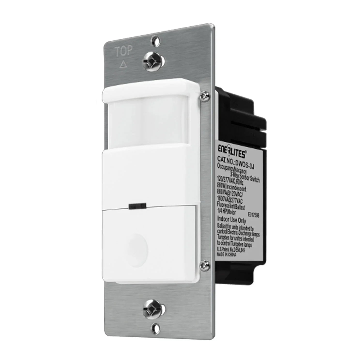 PIR 180° Occupancy|Vacancy Motion Sensor Switch, 6A, 120-277V, White - Bees Lighting