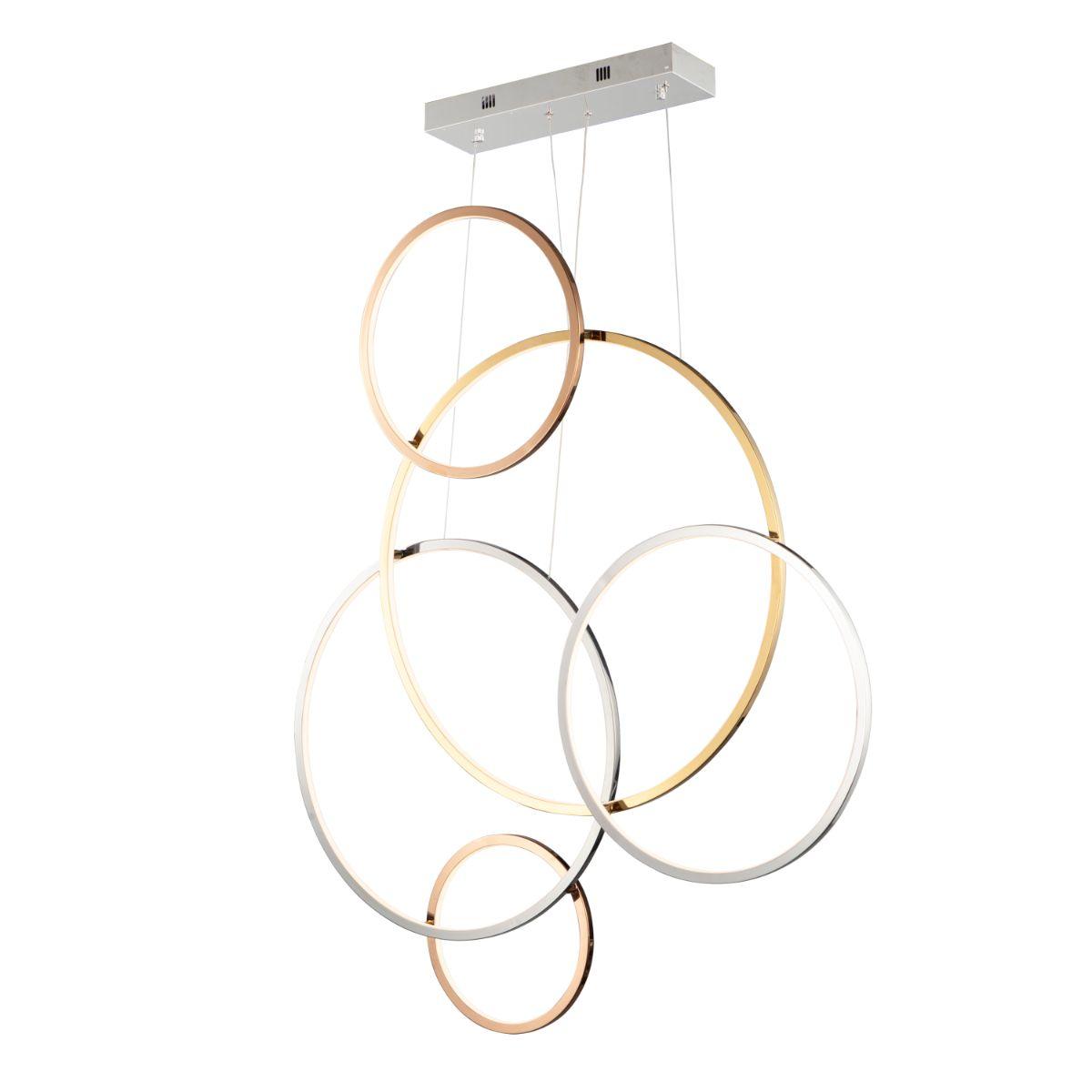 Union 40 in. 5 Lights LED Pendant Light Gold & Silver finish - Bees Lighting