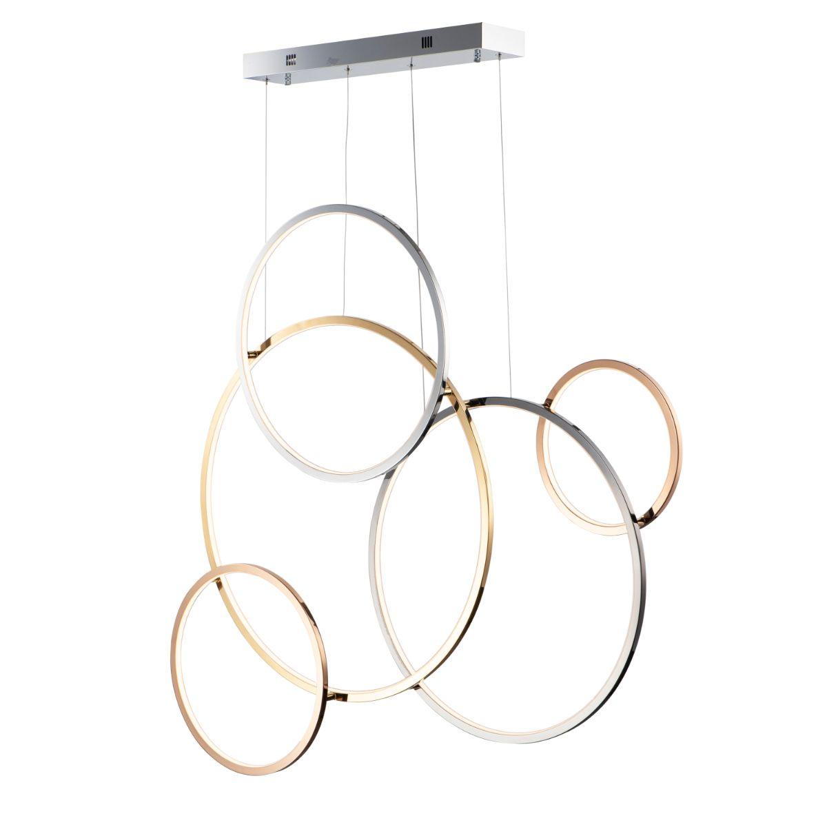 Union 47 in. 5 Lights LED Pendant Light Gold & Silver finish - Bees Lighting