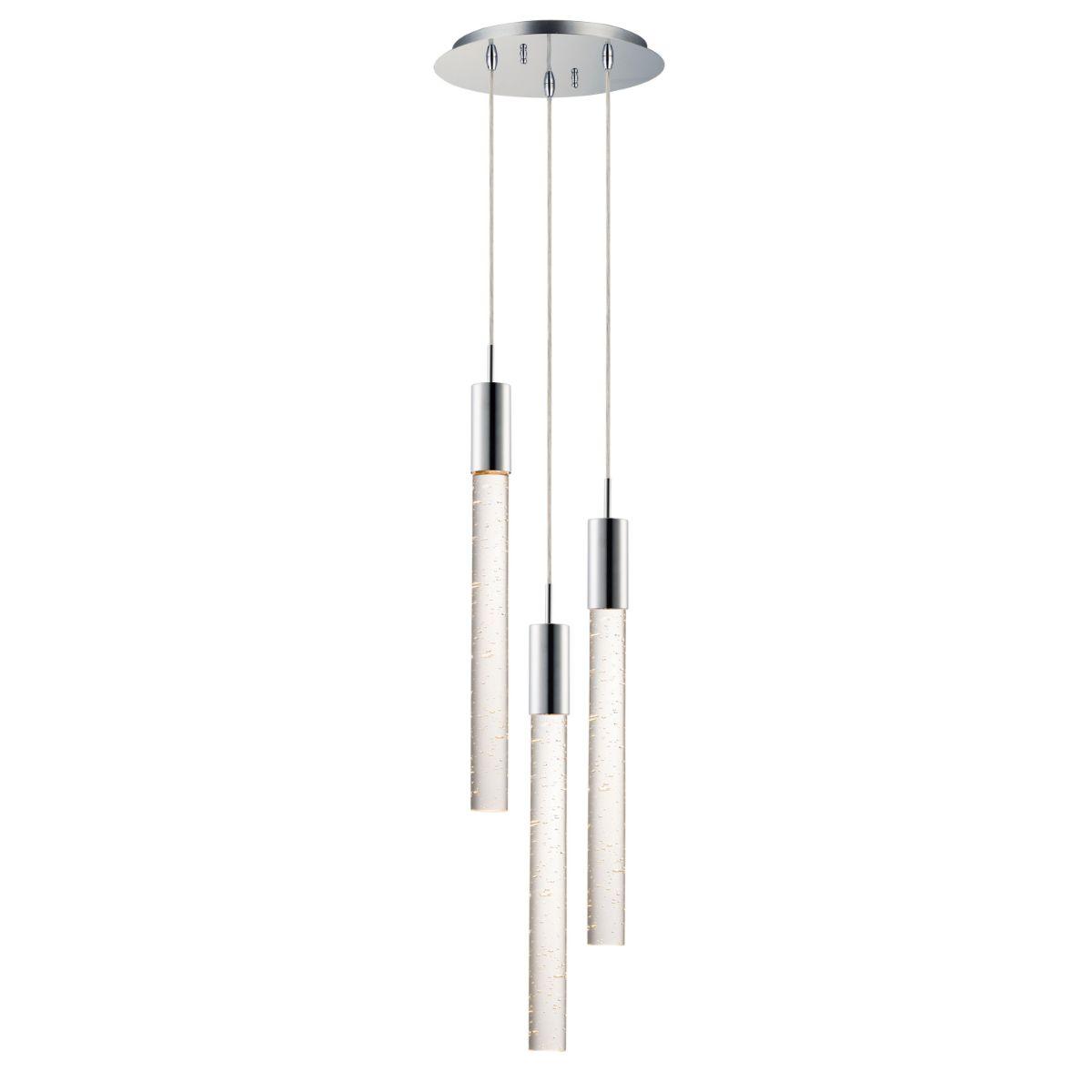 Big Fizz 13 in. 3 Lights LED Pendant Light Chrome Finish - Bees Lighting