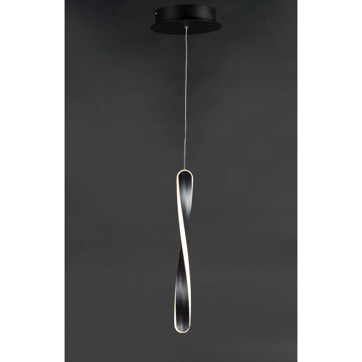 Pirouette 8 in. LED Pendant Light Black finish - Bees Lighting