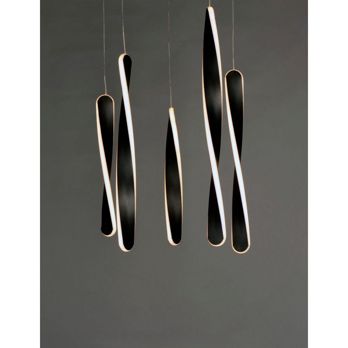 Pirouette 16 in. 5 Lights LED Pendant Light Black finish - Bees Lighting