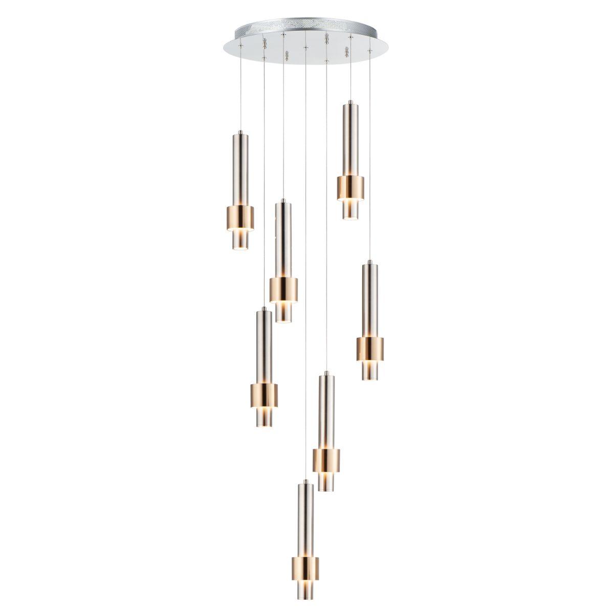 Reveal 18 in. 7 Lights LED Pendant Light Nickel finish - Bees Lighting