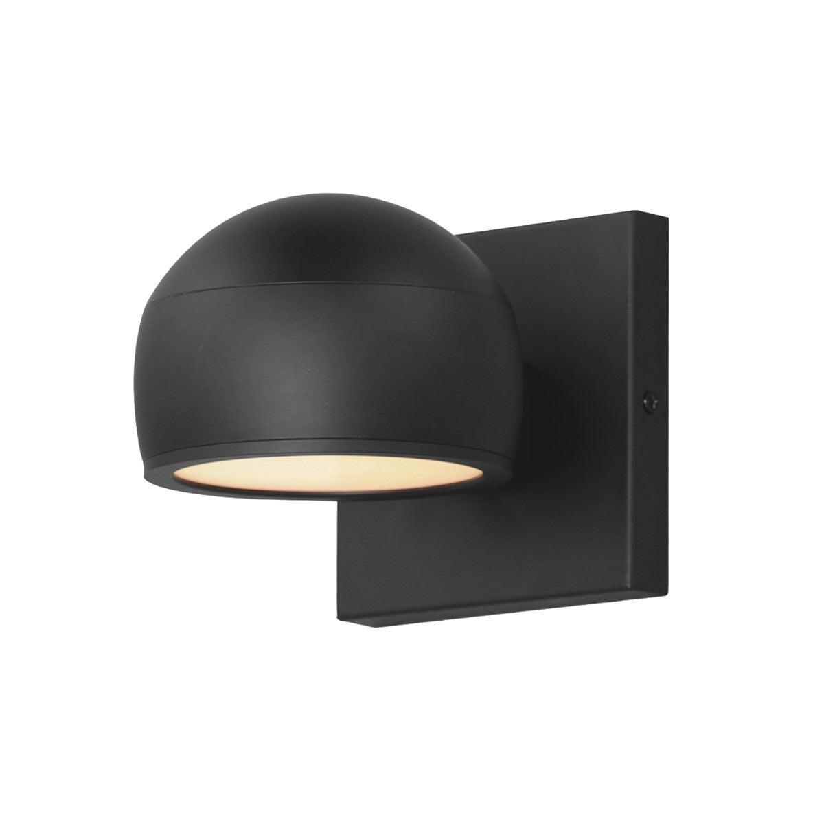 Modular 5 in. Dome 1-Light LED Outdoor Wall Sconce 3000K Black Finish - Bees Lighting