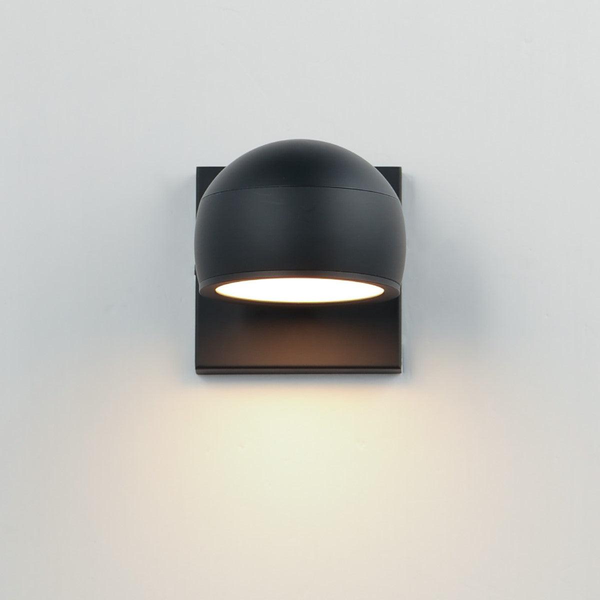 Modular 5 in. Dome 1-Light LED Outdoor Wall Sconce 3000K Black Finish - Bees Lighting