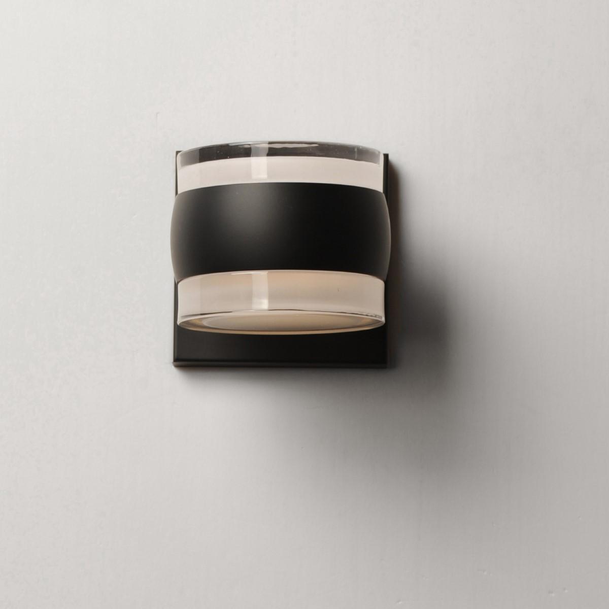 Modular 5 in. Can 2-Light LED Outdoor Wall Sconce 3000K Black Finish - Bees Lighting