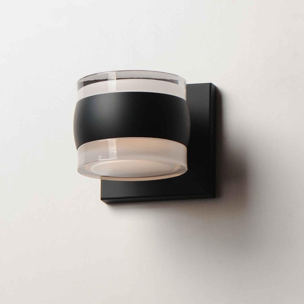 Modular 5 in. Can 2-Light LED Outdoor Wall Sconce 3000K Black Finish - Bees Lighting