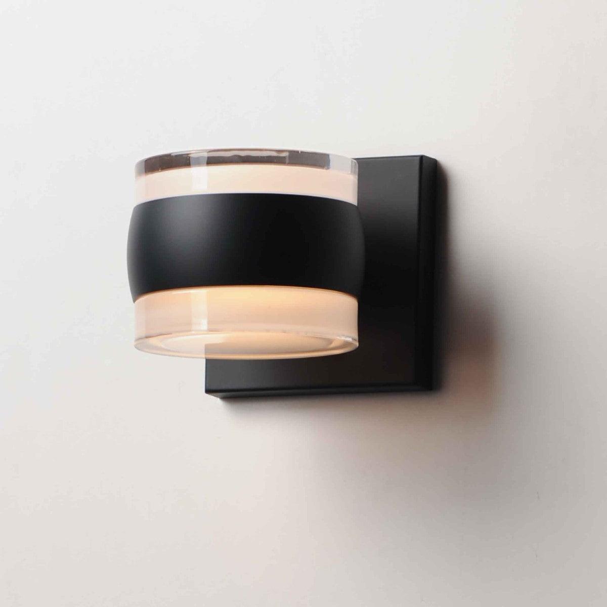 Modular 5 in. Can 2-Light LED Outdoor Wall Sconce 3000K Black Finish - Bees Lighting