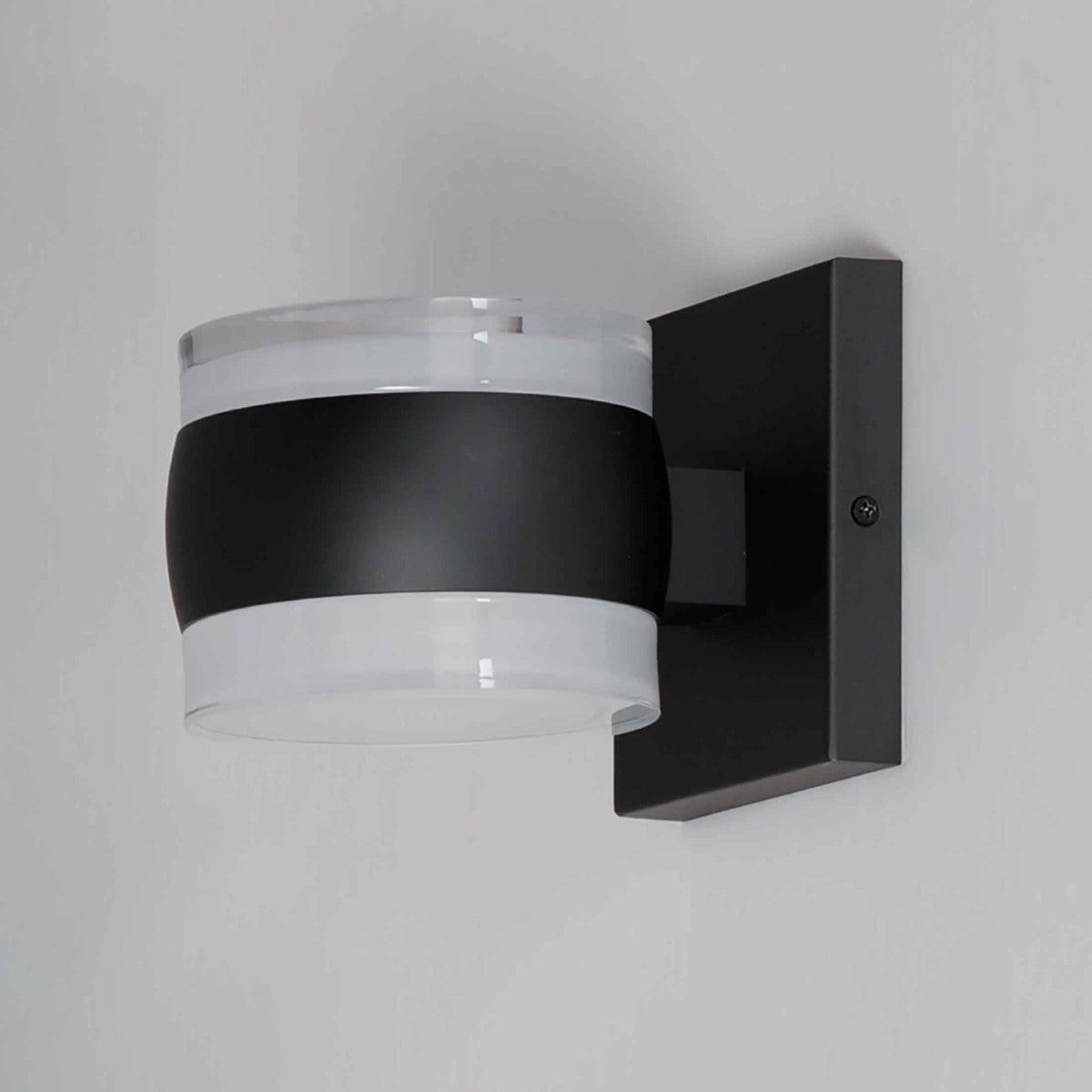 Modular 5 in. Can 2-Light LED Outdoor Wall Sconce 3000K Black Finish - Bees Lighting