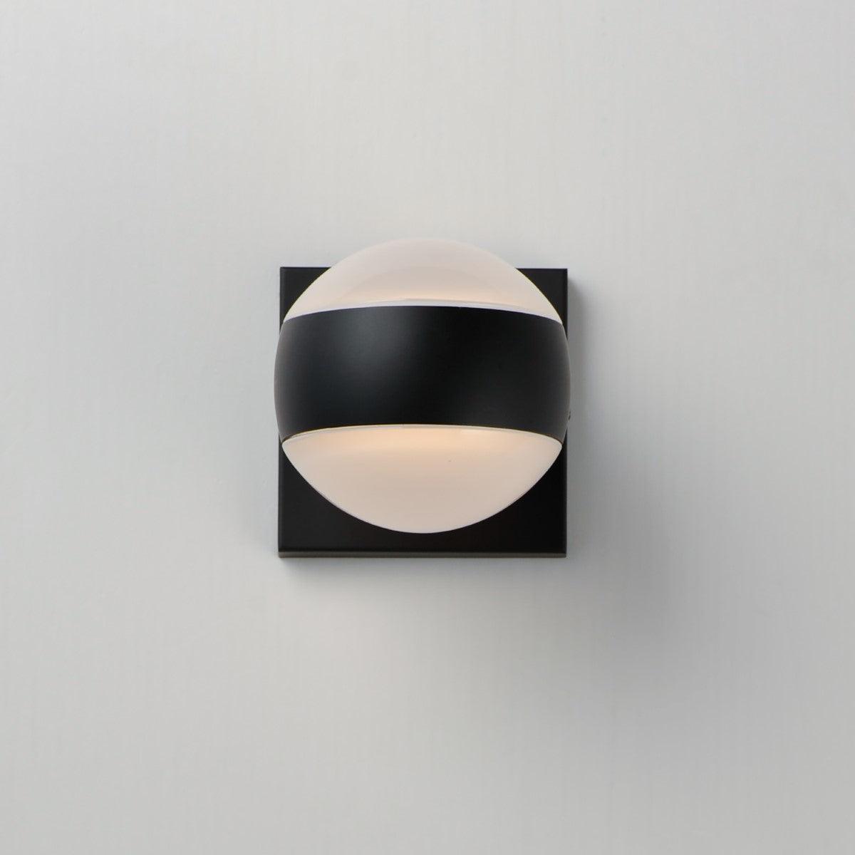 Modular 5 in. Globe 2-Light LED Outdoor Wall Sconce 3000K Black Finish - Bees Lighting