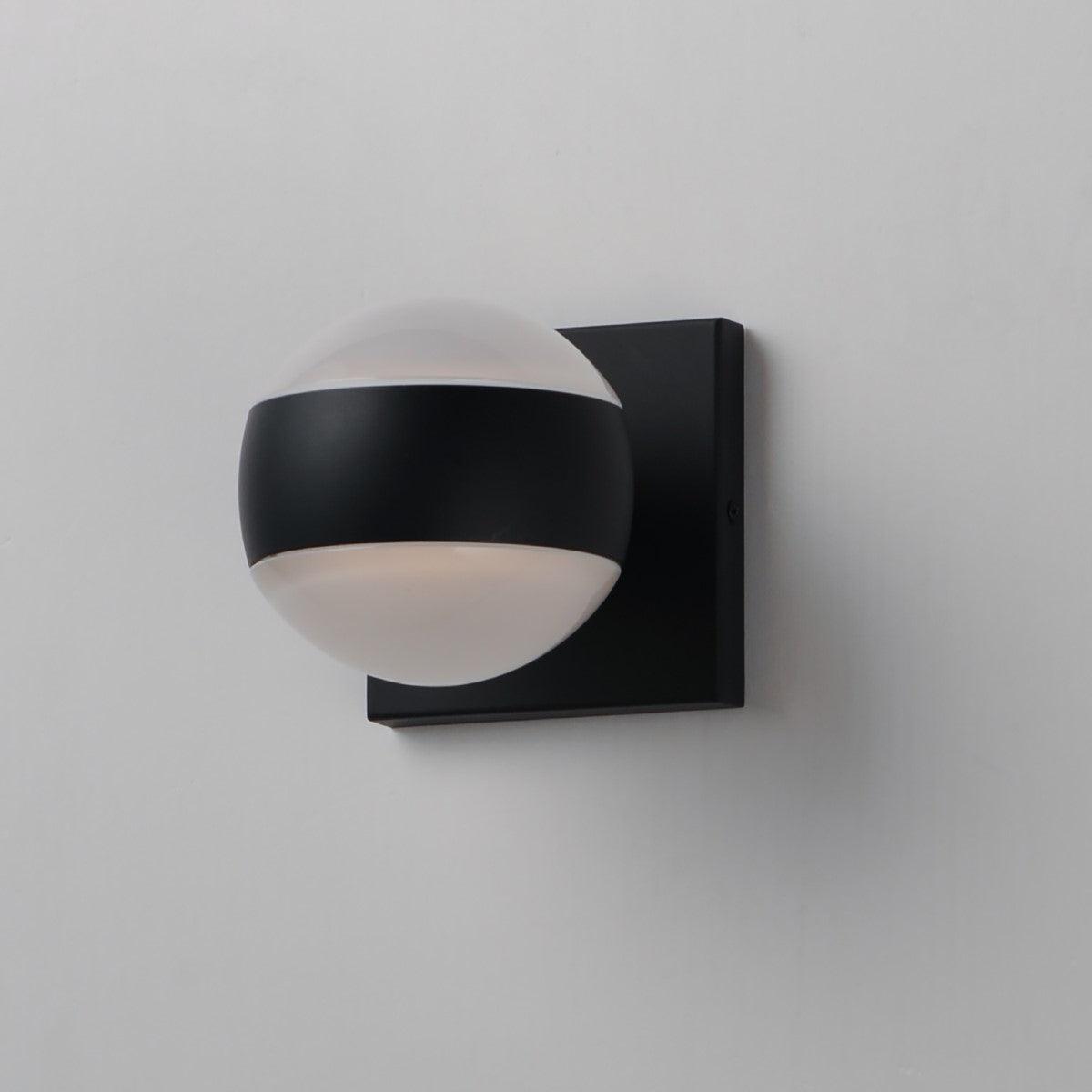 Modular 5 in. Globe 2-Light LED Outdoor Wall Sconce 3000K Black Finish - Bees Lighting