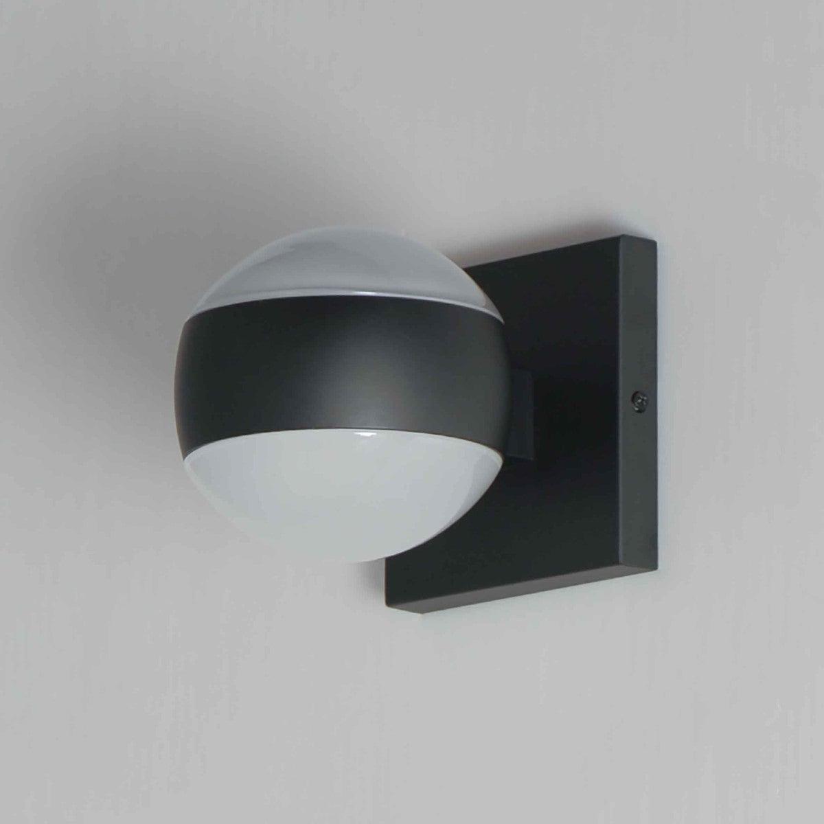 Modular 5 in. Globe 2-Light LED Outdoor Wall Sconce 3000K Black Finish - Bees Lighting