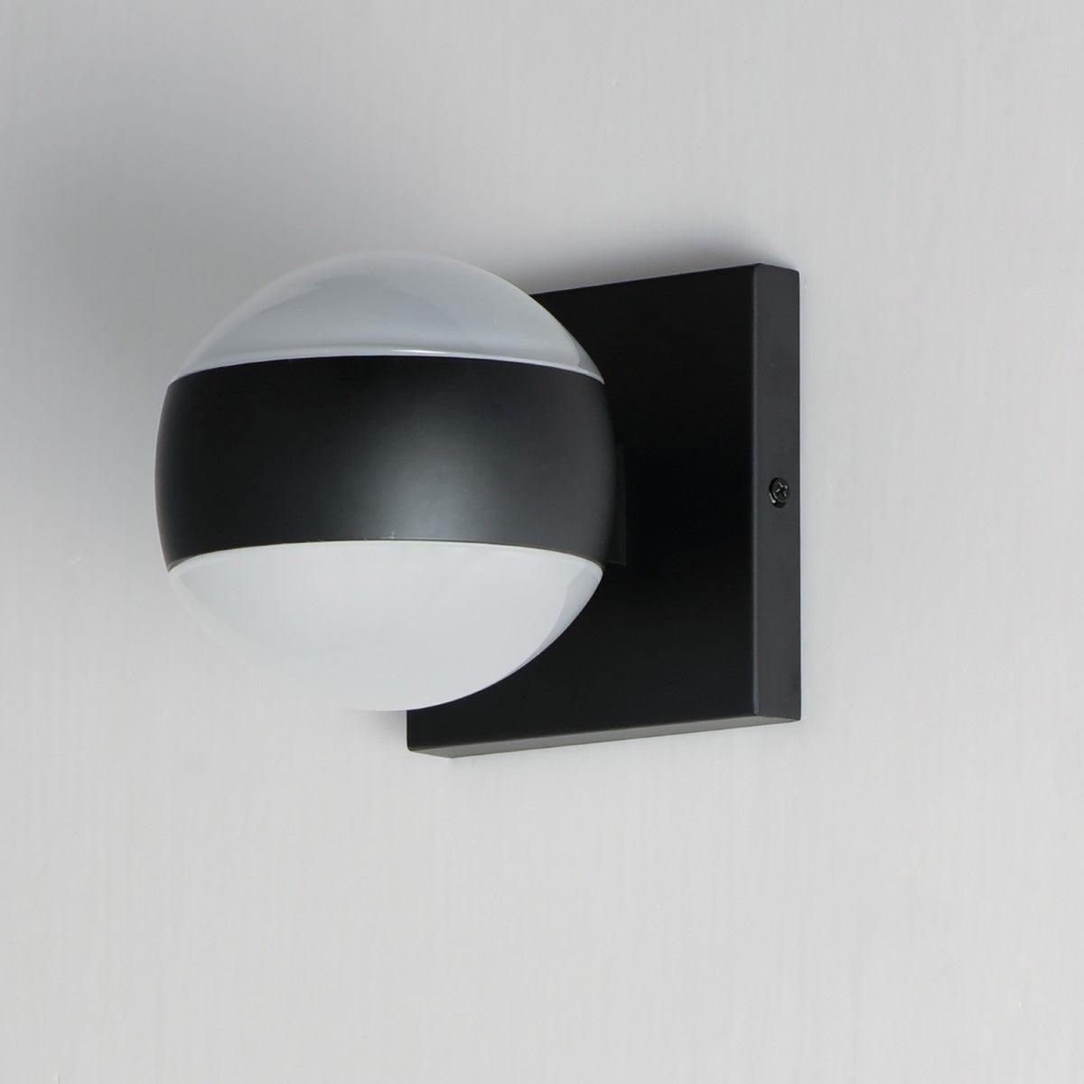Modular 5 in. Globe 2-Light LED Outdoor Wall Sconce 3000K Black Finish - Bees Lighting