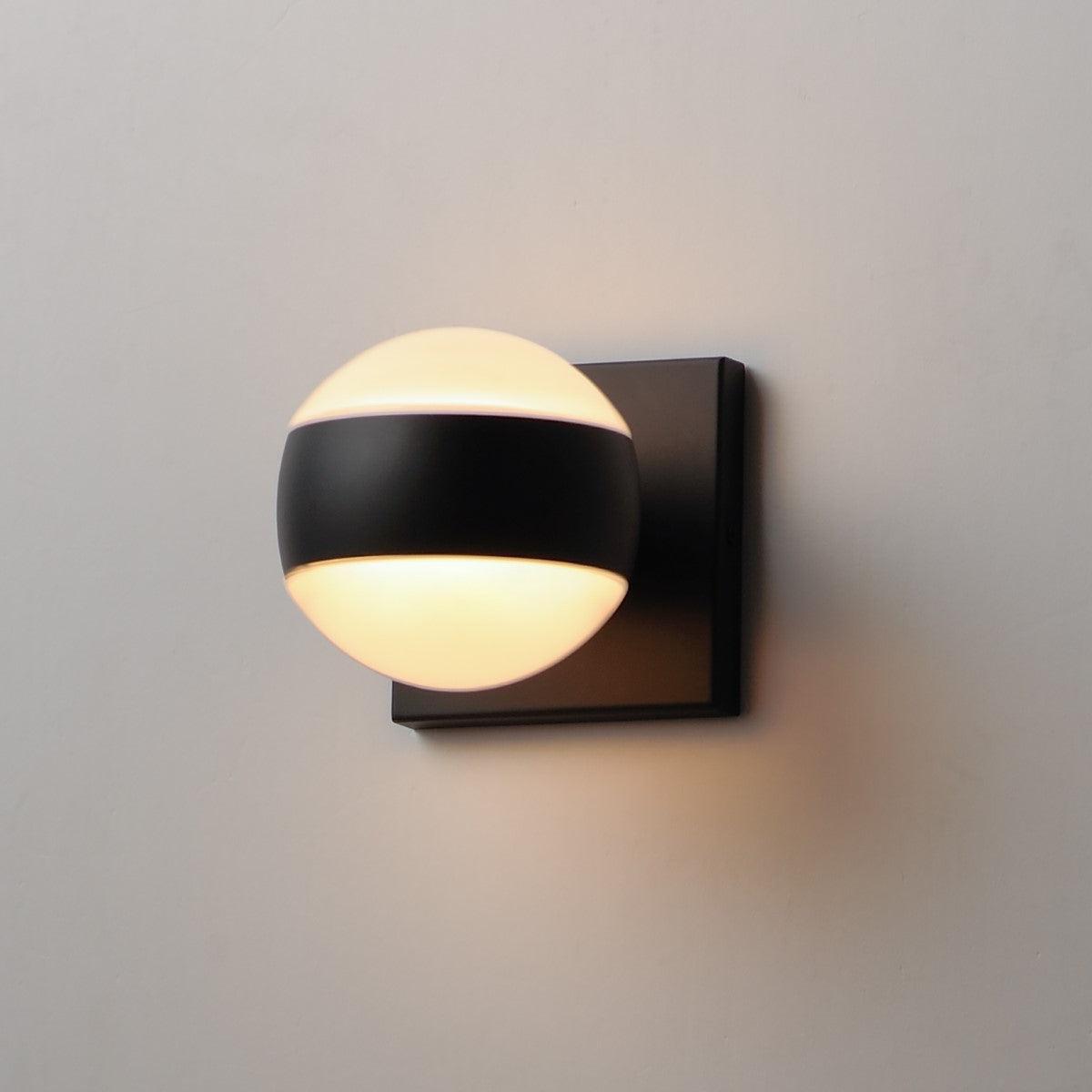 Modular 5 in. Globe LED Outdoor Wall Sconce 3000K Black Finish - Bees Lighting