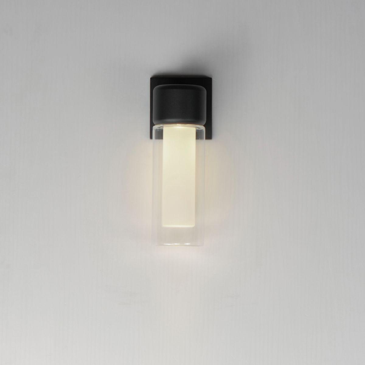 Dram 12 in. LED Outdoor Wall Sconce Black Finish - Bees Lighting
