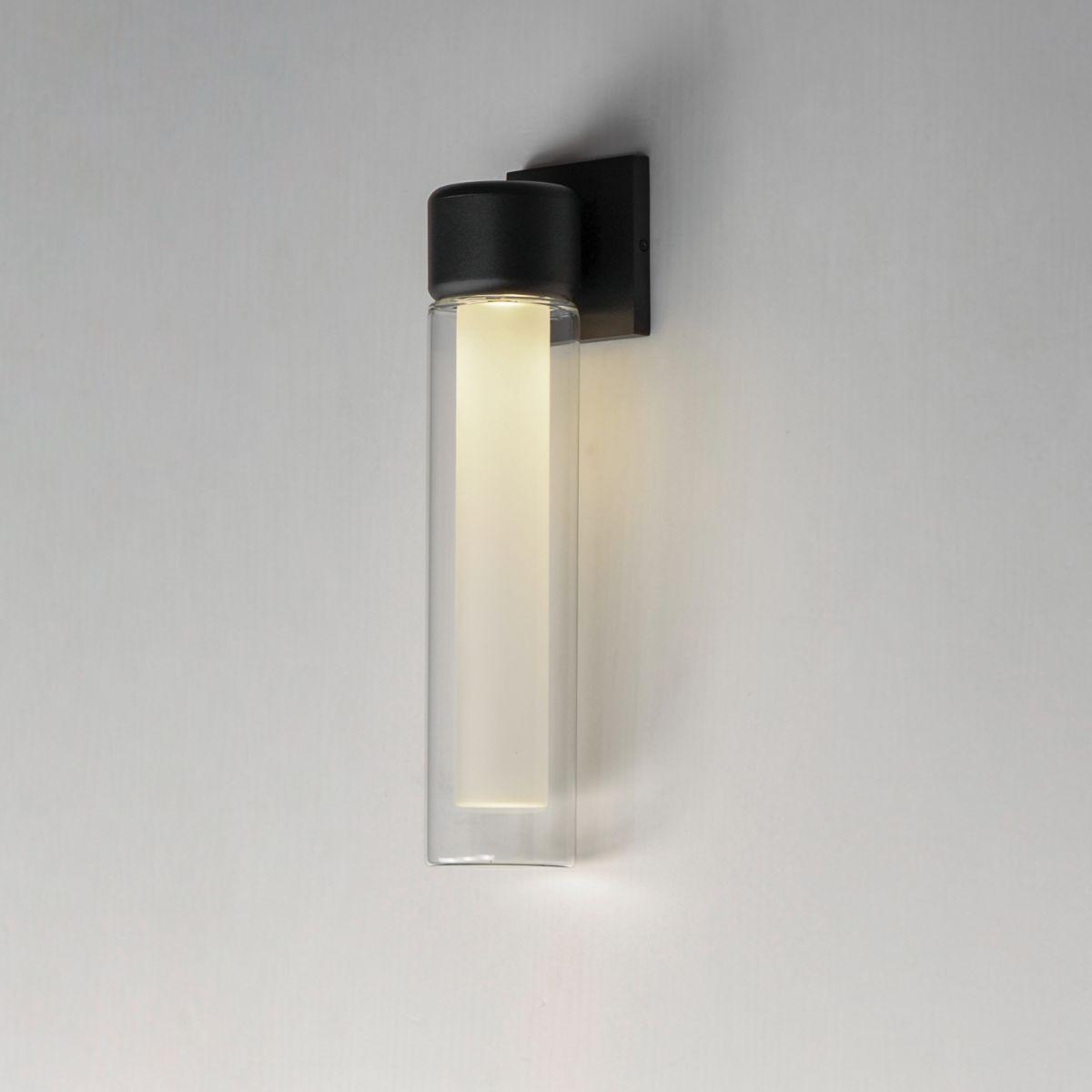 Dram 15 in. LED Outdoor Wall Sconce Black Finish - Bees Lighting