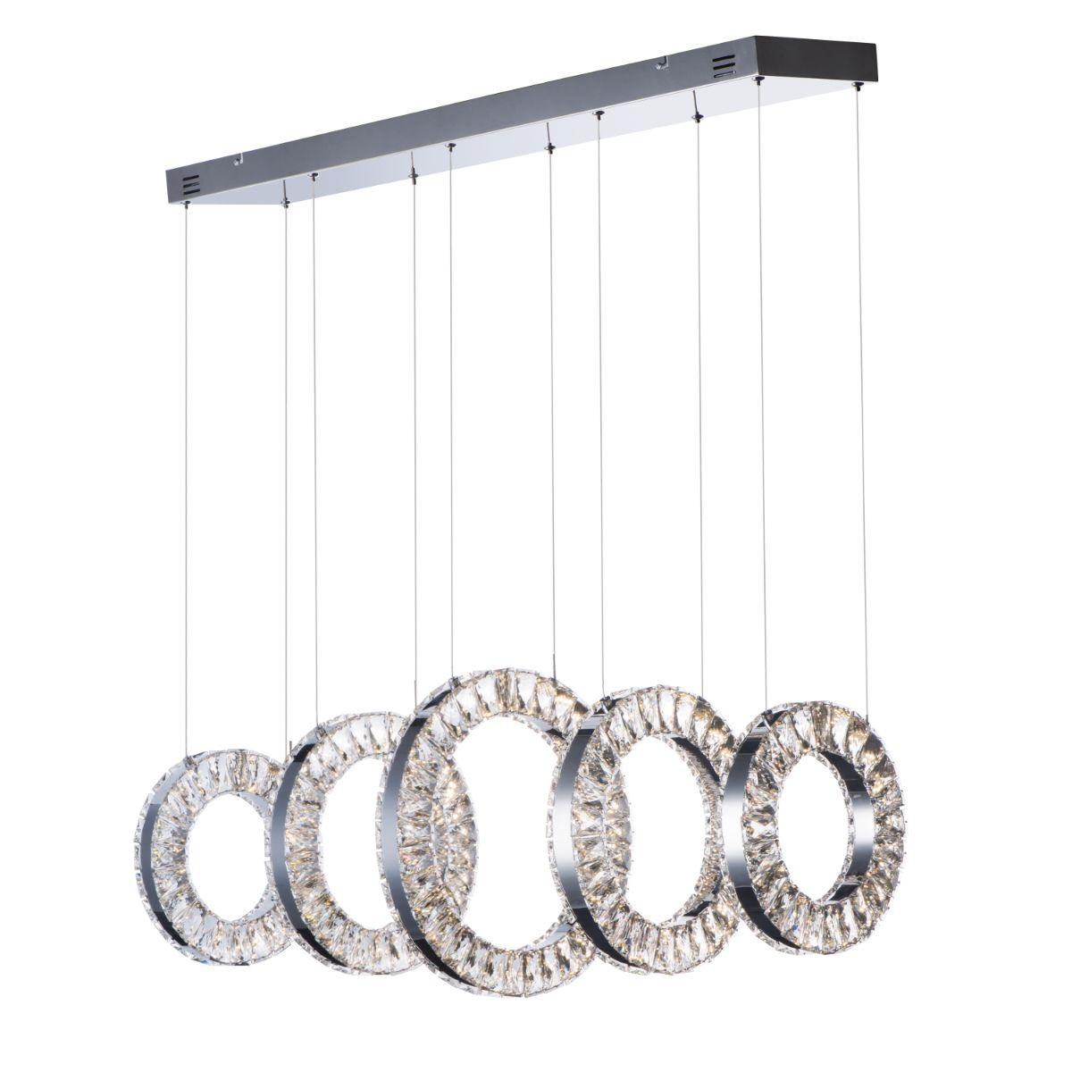 Charm 37 in. 5 Lights LED Pendant Light Chrome finish - Bees Lighting