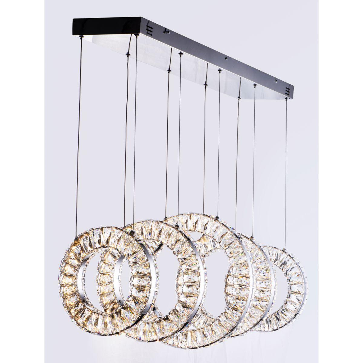 Charm 37 in. 5 Lights LED Pendant Light Chrome finish - Bees Lighting